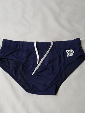 Louis Vuitton Navy Swim Briefs with White Drawstring
